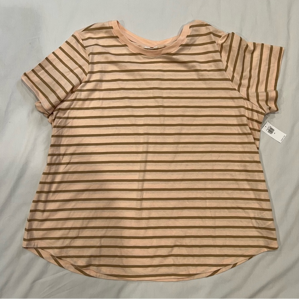 Old Navy 2X short sleeve stripe shirt. 100% cotton NWT
